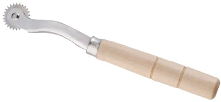 GARIOUANS Rotella Dentata in Acciaio con Manico in Legno per Cucito e Croce Strumento Sartoria per Tracciare e Pressare Tessuti Utensile Manuale per Hobby Creativi