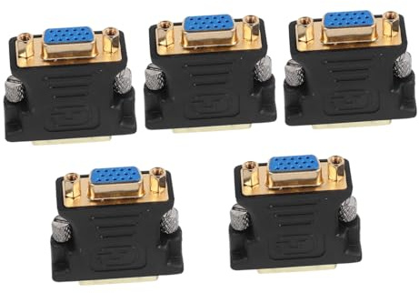 LABRIMP 5pcs Dvi to Vga Adapter Male Female Converter for Monitor