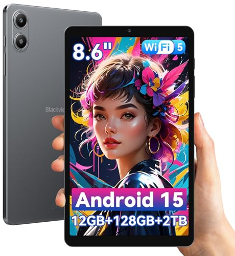 Blackview Link2 8 Pulgadas Tablet Android 15, 1340 x 800 Tableta PC, 12GB RAM + 128GB ROM/1TB TF, Gemini AI 2.0, Face ID, Widevine L1/WiFi 5G/5000mAh/8MP + 5MP/GPS/OTG/OTA/Bluetooth 5.0