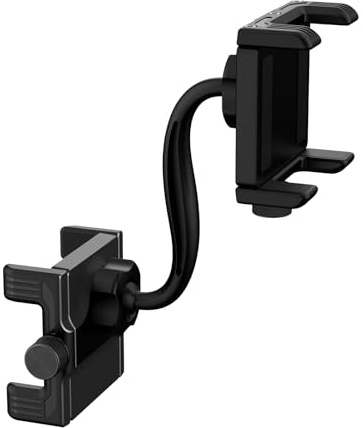 syayw - Soporte de teléfono para Espejo retrovisor de Coche, Soporte Giratorio de 360°, para vehículo, Pinza portátil Ajustable con rotación Ajustable, para Viajes y Actividades al Aire Libre