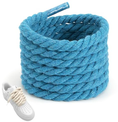 Beojonvy Cordones Gordos para Air Force 1, Algodón Resistente 0.7cm Espesos 140cm Largos, Redondos de Cuerda, Ricambio para AF1 y Zapatillas Deportivas