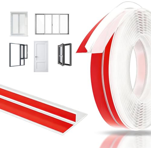 Atomvia T Shaped Door Sealing Strip 3m, Silicone Draft Excluder Door Bottom Seal Double Sided Self Adhesive Draught Excluder for Doors, Wind Heat Cold Blocker, Clear, 1.37 in x 10 Ft