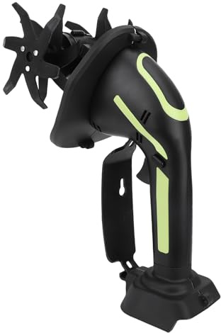 Asixxsix Motocultor Eléctrico Inalámbrico, Motocultor de Jardín de Mano Recargable de 235 RPM con Profundidad y Ancho de Labranza de 4 Pulgadas, Cultivador con Batería para Aflojar