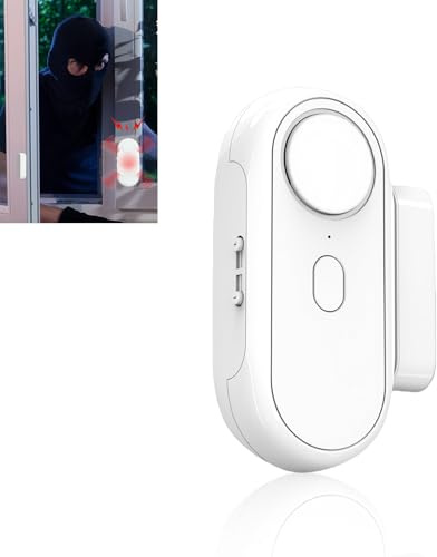Plyisty Tür-Fenster-Alarm mit 120 DB Lauter Sirene, Glasbruch-Vibrationssensor und Magnetischem Öffnungsalarm, Einstellbare Empfindlichkeit, Diebstahlschutz für Zuhause, Wohnheim und