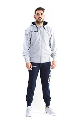 GIVOVA TUTA KING COTONE TERRY (POKER) GRIGIO/BLU Tg. L