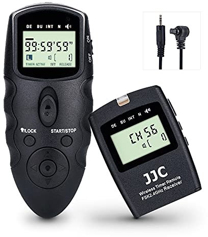 JJC Wireless Remote Shutter Release Intervalometer Timer for Canon EOS R1 R3 R5 5D IV III II 5DS 6D 6D II 7D 7D II 1D II III IV 1DX III 1Ds D2000 D60 D30 50D 40D 30D