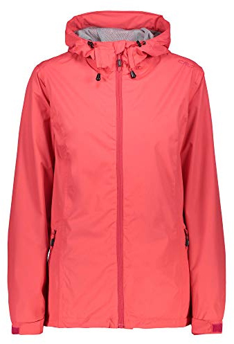 CMP Damen Regenjacke Woman Rain Jacket Fix Hood | Schutz vor Nässe, Schutz vor Wind, schneller Feuchtigkeitstransport, leichtes Tragegefühl