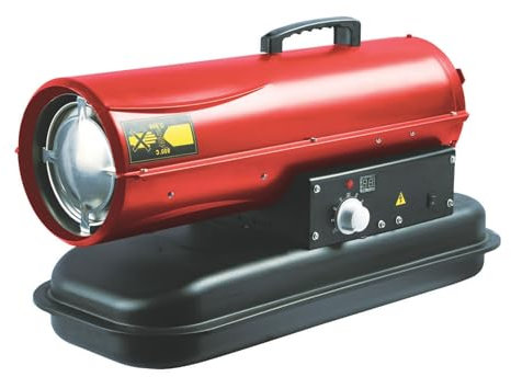 Perel Calefactor de aire forzado diesel portátil, calefactor de queroseno para interiores y exteriores, obras, talleres, garajes, calefactores industriales, bajo consumo de combustible, seguridad