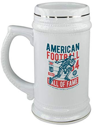 bubbleshirt Boccale da birra American football - rugby - in ceramica - capienza 50 cl - idea regalo