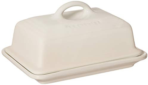 LE CREUSET Mantequera de cerámica de gres, 900 g, 17 x 12.5 x 9 cm, Beige Merengue