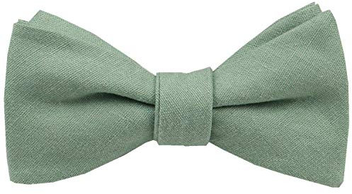 Gollate Herren-Fliege aus massivem Leinen, zum Selbstbinden – klassische Schmetterlings-Fliegen – Hochzeits-Fliege, Mintgrün, Large