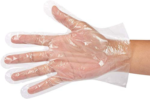 GESKS Disposable Plastic Gloves Large 300 PCS Food Prep Gloves for Cooking, Kitchen, BBQ, Cleaning, Anti-Touch
