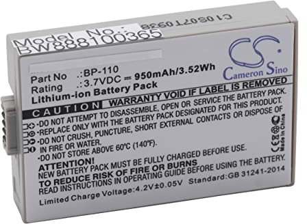 vhbw 1x batteria sostituisce Canon BP-110 per videocamera camcorder (950mAh, 3,7V, Li-Ion) con infochip