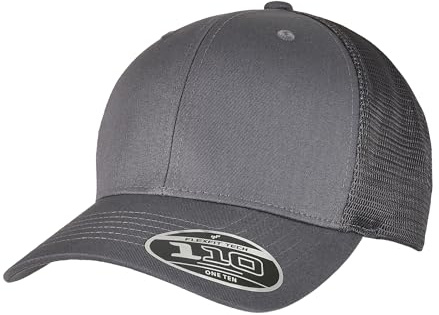 Yupoong Flexfit Unisex truckerkeps 110 melange basebollkeps med nätbaksida, snapback inklusive flexbandsteknik, grå eller blå, storlek en storlek, Grå/melerad, En Storlek