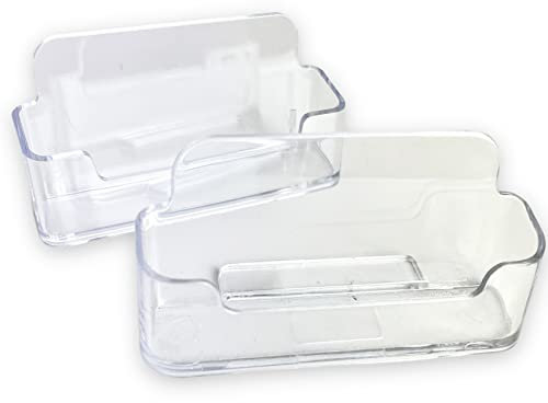 PACK 2 Tarjetero Tarjetas Visita, Tarjetero Transparente. Soporte de Sobremesa 96x47mm para Tarjetero Mesa Oficina, Organizador Escritorio Acrilico, Expositor Tarjetas de Visita, Porta Folletos
