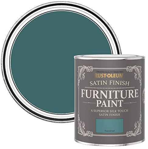 Rust-Oleum Green Furniture Paint in Satin Finish - Peacock Suit 750ml