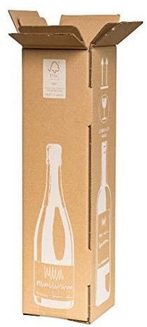10x Flaschenversandkarton ECO für 1 Weinflasche Weinkarton Flaschenversand PTZ Zertifikat DHL