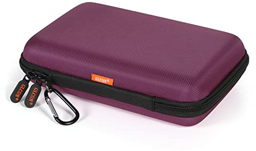 Deep Purple Carrying Case - GLCON Hard Storage Case Electronics Organizer Tech Pouch for Hard Drive, Power Bank, Cell Phone, Charger Enclosure - Portable Travel Pouch Bag with Carabiner