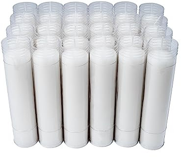 Caja 24 Velones Liturgicos Blancos Grandes 26x6cm Cera de Parafina Duración 8 Dias (24 Grande Alto)