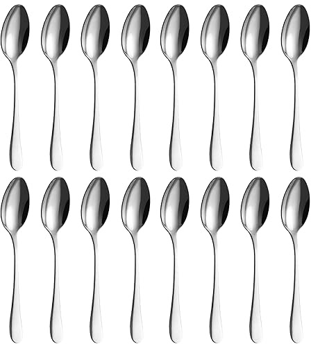 BEWOS Silber teelöffel 16 Stück, 13,7 Cm / 5,39 Inch Edelstahl Löffel, Ausgezeichnete Serie von kaffeelöffel, Spülmaschinenfest dessertlöffel, Ideal für Haushalte, Restaurants, Parteien, etc
