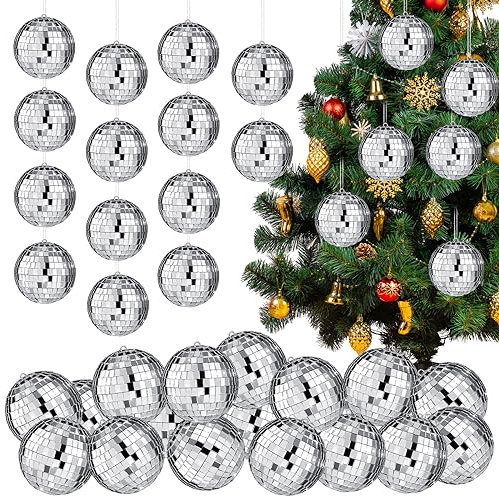 Willbond 17 Pcs Large Disco Ball Decor, Multi Size, 3.2 Inch