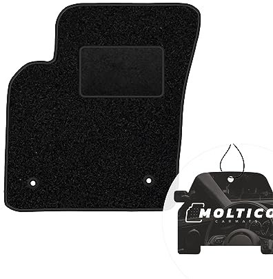 moto-MOLTICO Fahrer Fußmatte Auto Velours Fahrerseite Autoteppiche Schwarz Fahrermatte 1-teilig passend für Volvo C30 S40 II V50 I