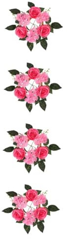 Abaodam 4stücke Künstlicher Rosenkerzenring Elegante Tischdeko Für Hochzeit Feste Hochwertiger Blumenkranz Für Moderne Wohnräume Dekoration Für Valentinstag Weihnachten Partys Tiefes