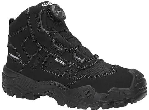 ELTEN Unisex Mike BOA Black Mid ESD S3S säkerhetsstövlar, 44 EU, svart, 44 EU