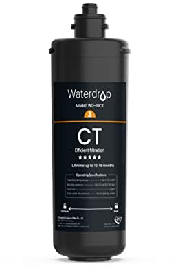 Waterdrop 10CT Filtre de Rechange pour Systèmes Sous Évier TSA & TSB | Réduit Chlore, Mauvais Goût et Odeurs, Améliore le Goût de l’Eau, 12 à 18 Mois