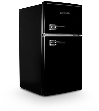 Montpellier MAB2035EK Black Retro Undercounter Fridge Freezer