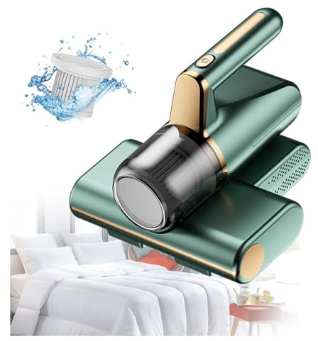 BesBet Aspirador De Acaros Colchon, Elimina El 99,9% De AléRgenos Y áCaros del Polvo Aspirador Acaros VibracióN De Alta Frecuencia, IluminacióN Ultravioleta Antiacaros,Green