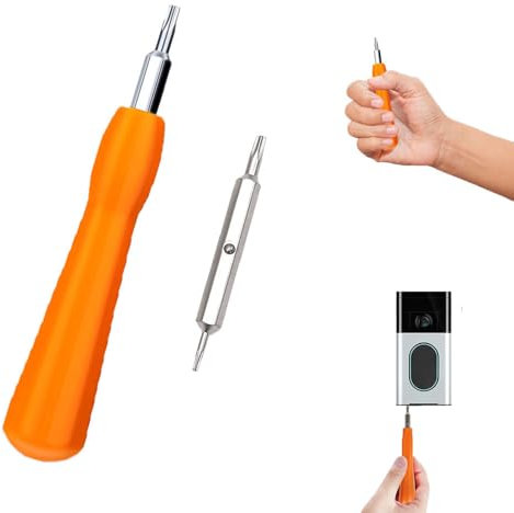 Screwdriver Double-Ended T6 T15 Tool Kit with Security Doorbell Screwdriver Replacement Repair for Laptop, Switch, Smartphone, Doorbell, Watch, Glasses, Battery Replacement(Orange)