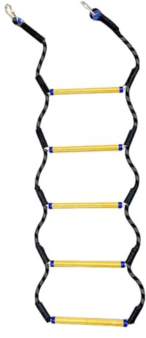 Échelle de corde de bateau à 5 étapes, échelle de corde marine, extension d'échelle de corde de bateau portable, échelle d'embarquement de corde de pêche, pour bateau gonflable, kayak, bateau à
