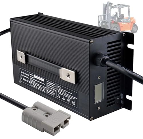 Schwarz,HYDTGZ 36 V 30 A Gabelstapler Batterieladegerät mit 350 A Anderson Stecker Hochleistungs Bleiakkuladegeräte Erhaltungsladung mit LCD Display