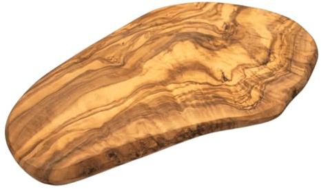 Küchenmaster Olivenholz Schneidebrett 32 cm im Naturschnitt, Frühstücksbrettchen Schneidbrett Holzschneidebrett