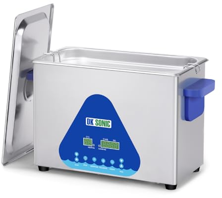 DK SONIC Ultraschallreiniger 4L, 120W Professioneller Ultraschallreinigungsgerät mit Heizung und Timer, Digitaler Steuerung und Korb, Mehrere Funktionen für Schmuck, Brillen, Ketten, Uhren