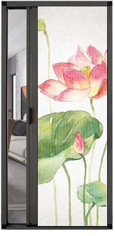 Akkordeon-Falttür, Ziehharmonika-Tür, ohne Bohren, Schiebetür im chinesischen Stil, Rahmen aus Aluminiumlegierung und Vliesstoffplatte, Innenschrank-Trenntür(50x200cm/20x79in)