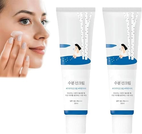 Lovelycat Crème solaire coréenne, crème solaire visage SPF50 + PA + + + +, crème solaire hydratante au jus de bouleau, forte protection UV, sérum hydratant (2)