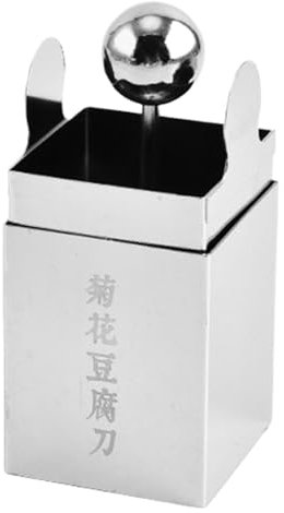 Taglierina manuale per cagliata di fagioli, affettatrice manuale per formaggio in acciaio inossidabile, stampo per pressatura a quadrata, facile da usare, 4 x 4 x 8,5 cm, colore argento, per