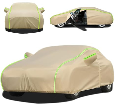 XMYAN Autoabdeckung Vollgarage Auto Abdeckplane für BMW Cabrio E46 1997-2006, Ganzgarage Wasserdicht Winddicht Staubdicht Auto Abdeckplan Staub Schutz(Khaki,für BMW Cabrio E46 1997-2006)