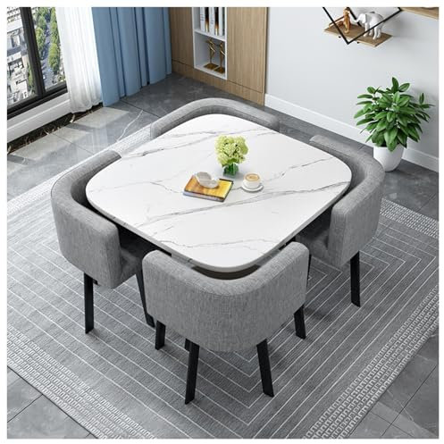 Kleiner Konferenztisch, moderner Empfangstisch, Verhandlungstisch, vielseitiges Küchen-Esszimmer-Set, kompaktes Design für Esszimmer/Büro, Hellgrau