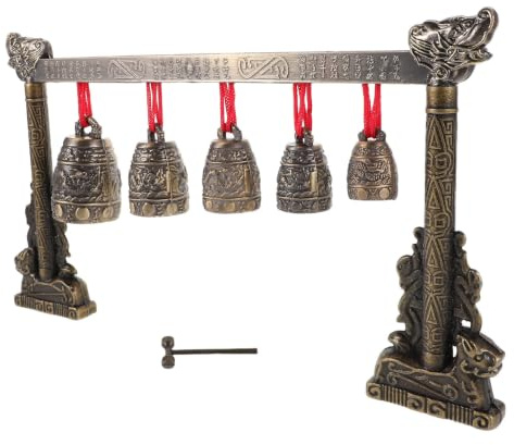 HYTROVE Hängende Bronzeglocken Vintage Klangspiele Handglocken zum Läuten Klangspiel-dekoration für Schreibtisch und Heimdekoration