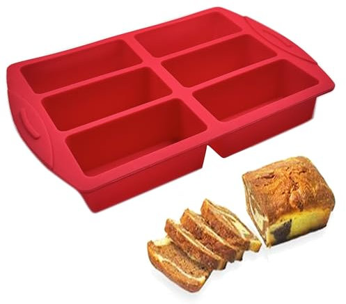 Moule Mini Cake 6 Cavités Moule Gateau Rectangulaire 10x5X4cm Moule Mini Pâté -Silicone Pâtisserie Rectangulaire Individuelle Gateau Mould Profond 4cm