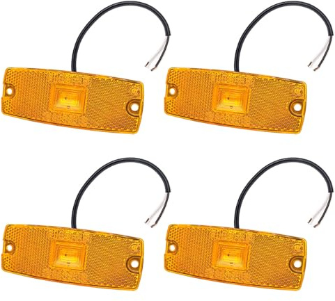 YOYOCOOL 4 x Seitenmarkierungsleuchte led 12v 24v, gelb begrenzungsleuchten, orange positionsleuchten seitlich für lkw anhänger wohnwagen, Inkl-schrauben