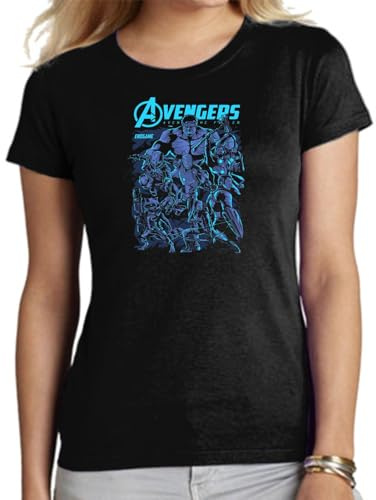 the Fan Tee Camiseta de Adulto de Mujer Comic Avengers Unidos para Salvar 049 M