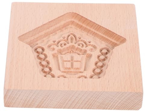 SOIMISS Weihnachtliche Holz Keksform Haus aus Buchenholz DIY Präge Stempel für Kekse und Fondant Langlebig Einfach zu Reinigen für Backfans und Familie