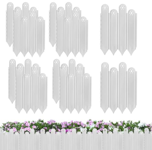 Doiyislem Límites y Bordes para Jardín | Bordes Decorativos para Parterres - Barrera Decorativa Protectora 10 Piezas para Césped Parterres Patio Jardín