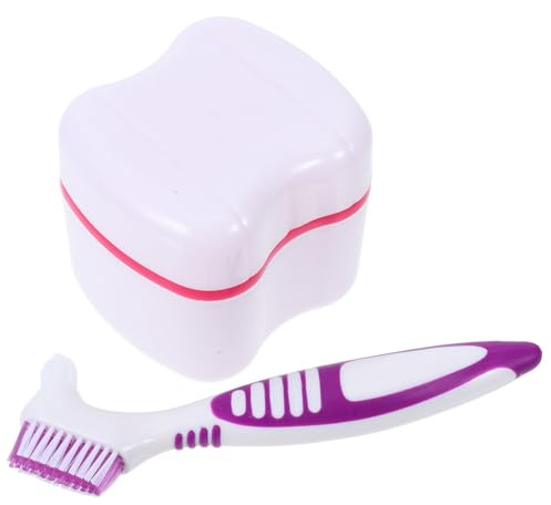 Mipcase Boîte de Rangement Étanche avec Brosse Nettoyante pour Prothèses Dentaires Compact et Léger pour Voyage et Soins Dentaires