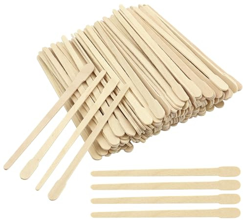 Set di 300 bastoncini di legno, spatola riutilizzabile per sopracciglia, labbra e viso, accessorio indispensabile per trucco e maschere, adatto per cere calde e fredde