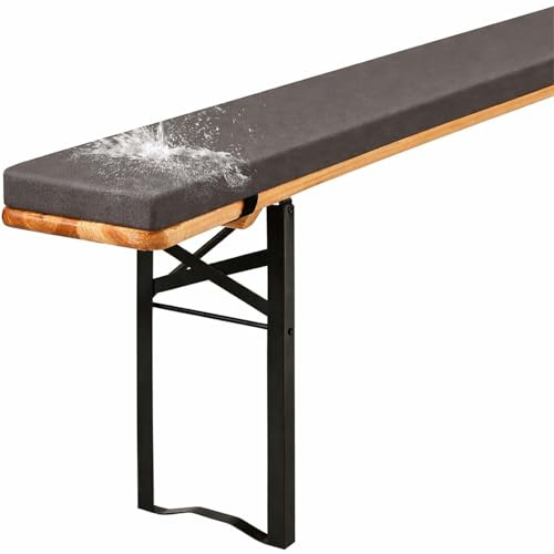 Generico Cuscino Lungo per Panca Birra 220x25/180x23/200x30, 3 Cm, Schiuma Densa, Fodera Idrorepellente con Zip, Lacci E Base Antiscivolo per Seduta da Esterno Patio Giardino,No. 30,220x40x3cm